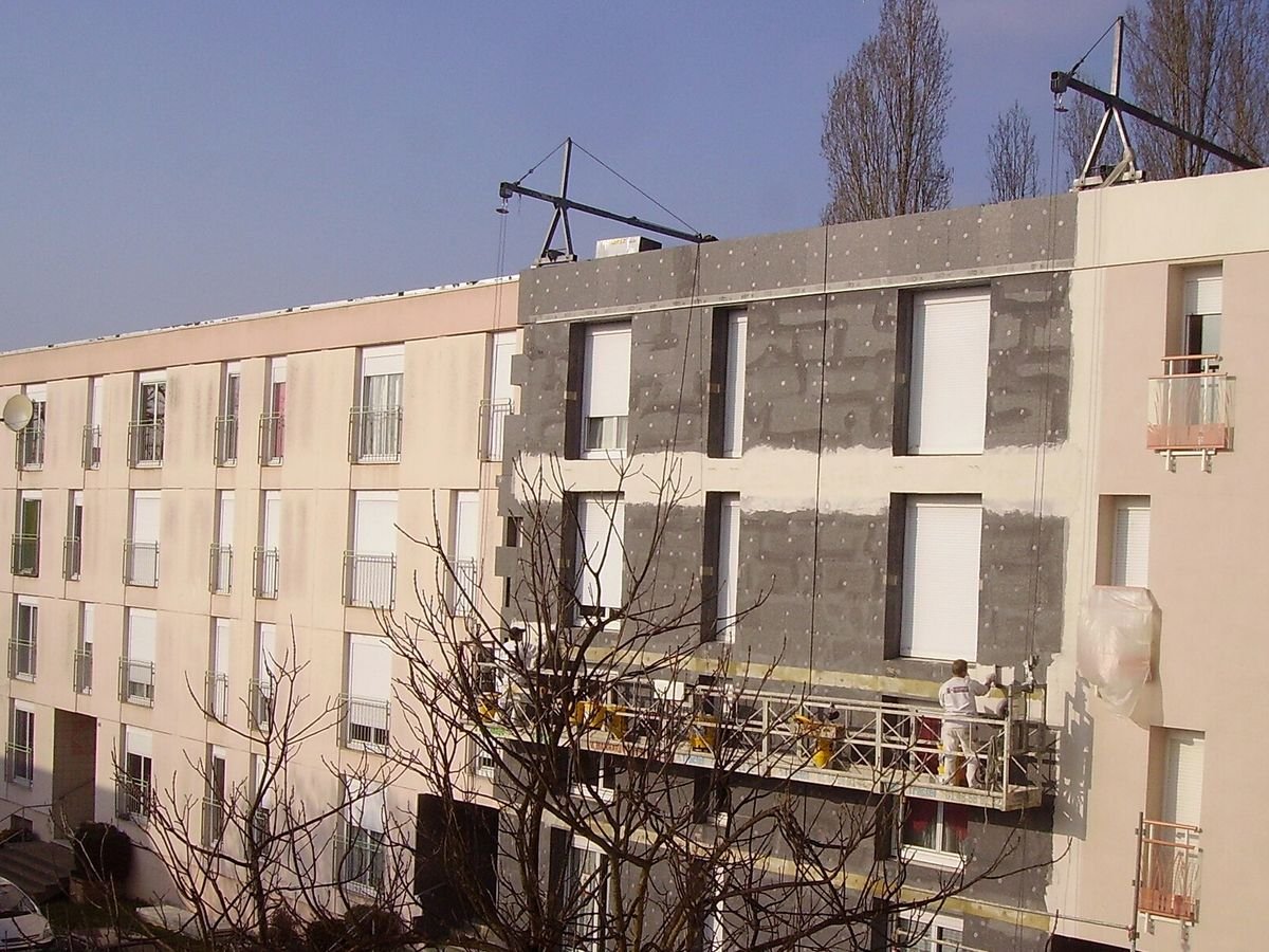 External wall prepared before the insulation system is installed